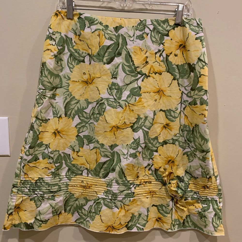 Speechless 9 Yellow Tropical Hibiscus Skirt